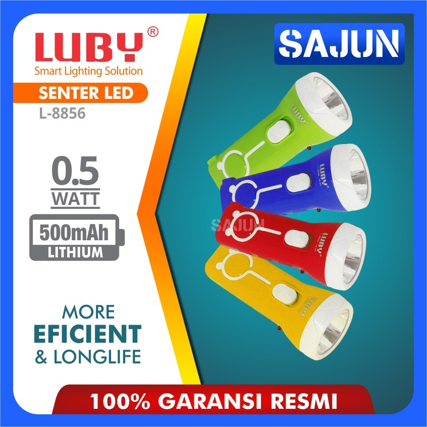 LUBY Senter LED Mini L-8856 / L8856 BATERAI 500 MAH