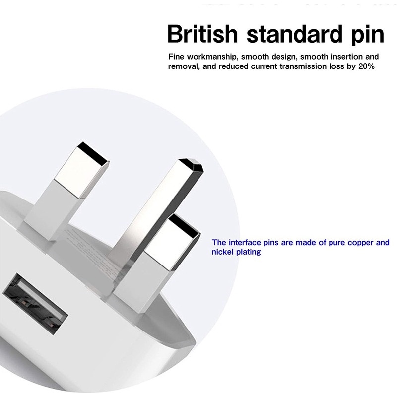 Pengisi daya port USB Steker 3-pin Pengisi daya adaptor ponsel Pengisi daya portabel Kepala pengisi daya perjalanan Kepala adaptor bersertifikat CE