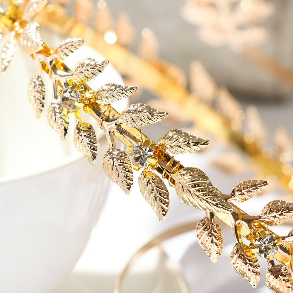 Golden Leaf Tiara Crown Headbands Hair Combs Hair Jewelry