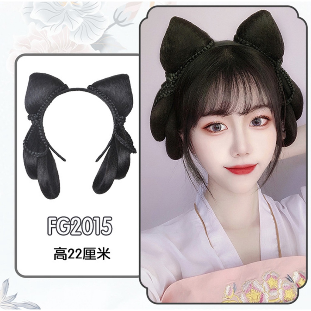 HFB hanfu bando wig ine puece hairdressing china cina imlek headband chinese