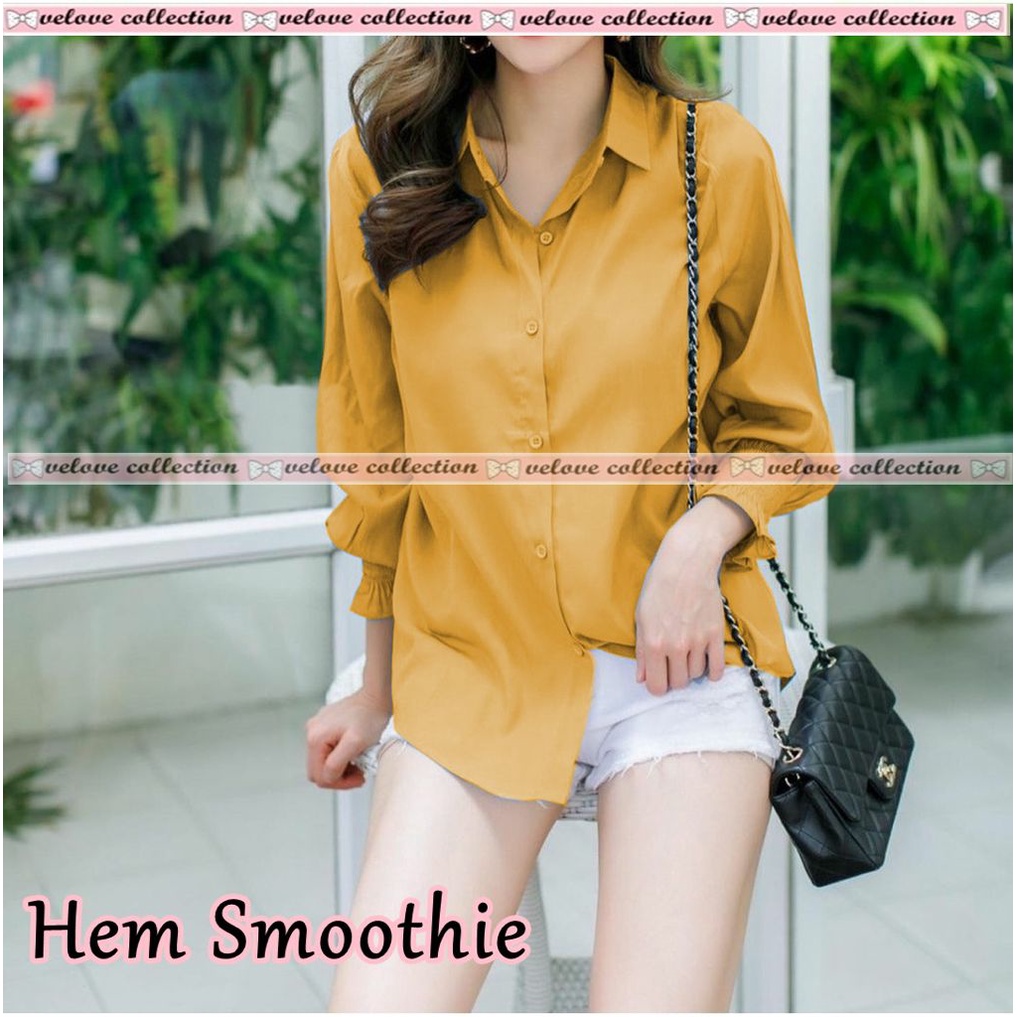 MIA STORY FASHION Hem Smoothie Atasan Wanita Super Cantik Kemeja Wanita Bahan Rayon Korean Style-1