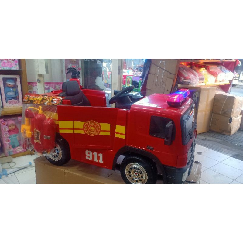 MOBIL AKI FIRE TRUCK(PEMADAM KEBAKARAN) PLIKO 9528 MAINAN MOBIL AKI ANAK~MAINAN ANAK