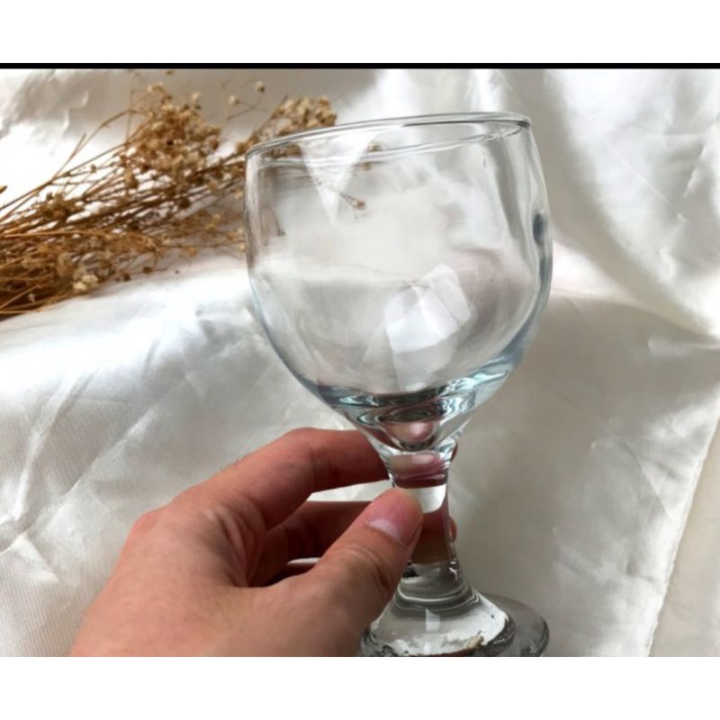 gelas kaca kaki set isi 6