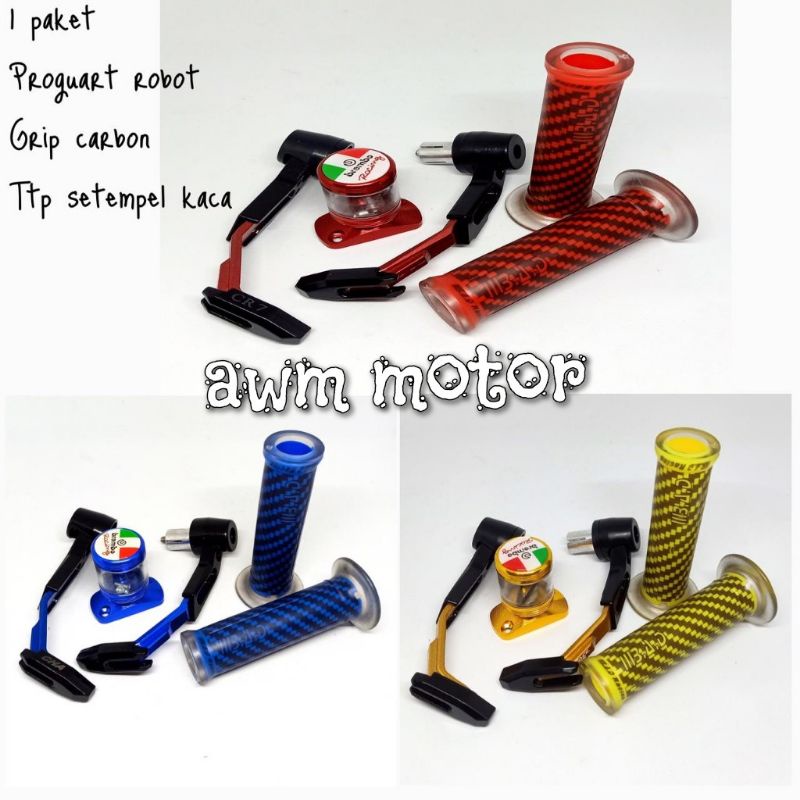 Handgrip Grip Karbon Plus HandleGuard Proguard Progat Robot Plus Tutup Minyak Rem Stempel Kaca