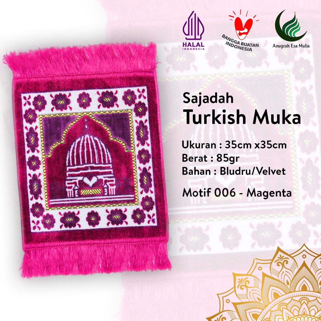 Sajadah Muka Tebal &amp; Lembut | Turkish Muka | Uk. 35x35 | Minimalis | Terlaris | Termurah | Terbaik | Lembut | Tebal | Travel | Simple