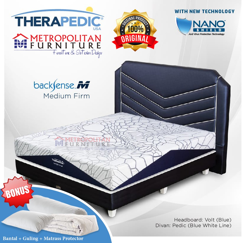 Set Springbed THERAPEDIC Backsense M / Full Set Kasur Matras Fullset Tulang belakang