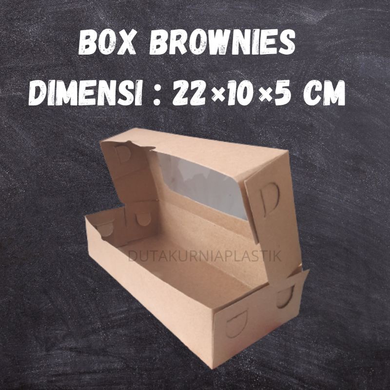 (Isi 5) BOX BROWNIES KRAFT / DUS BOLEN KRAFT / KARDUS DONAT / KEMASAN ROTI BOLU / KOTAK SNACK KRAFT