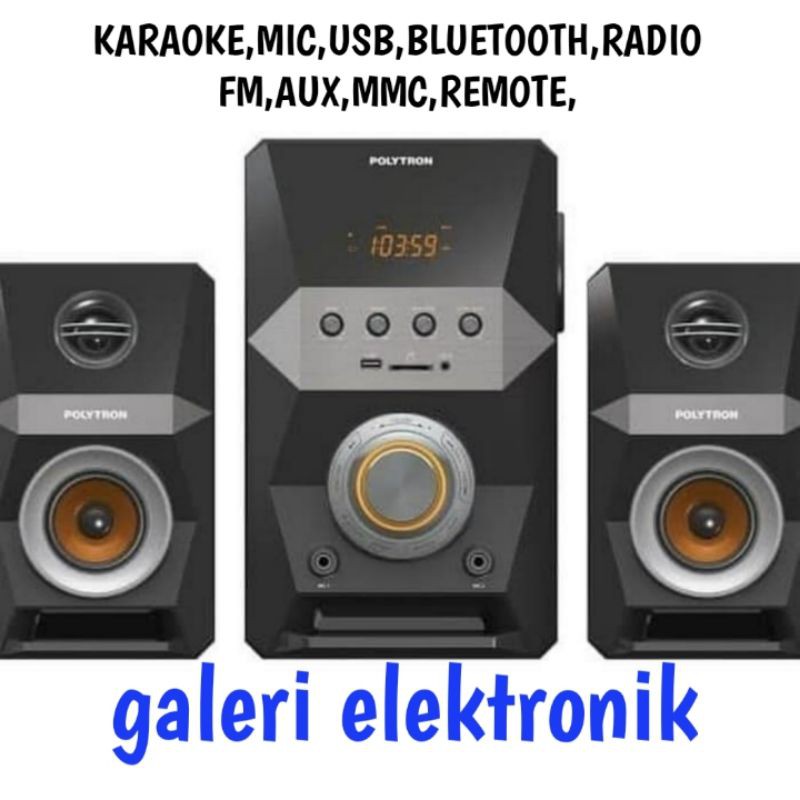 Speaker Polytron,karaoke,mic, bluetooth,usb,aux,radio,pma 9502/9522