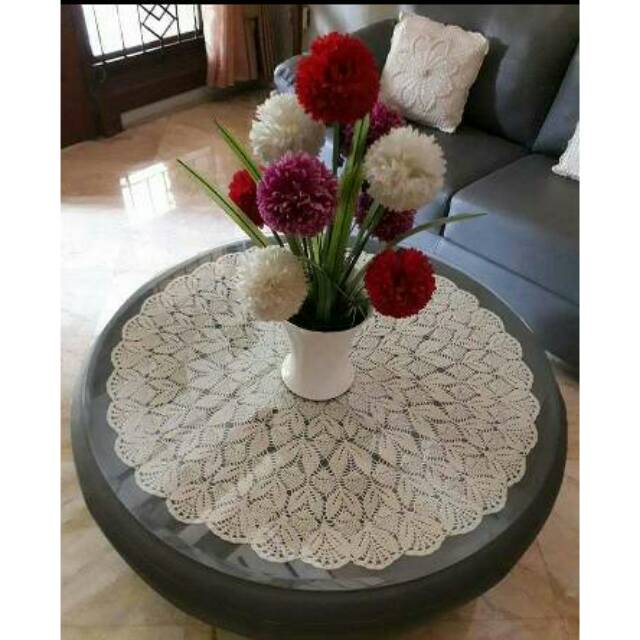 Taplak meja rajut/meja tamu/ meja pojok/ osin