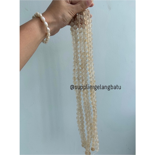 natural batu CITRINE PUTIH DOFF 12mm kristal white citrin media sehat