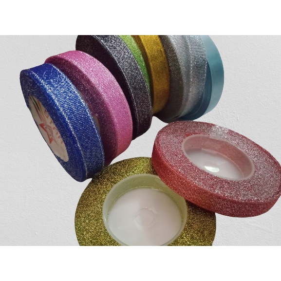 

Pita Glitter Ukuran 1/2 inch / 1 cm Per Roll