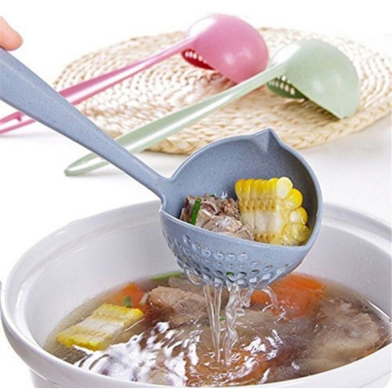 centong sayur 2 in 1 centong dan saringan sendok sup anti panas