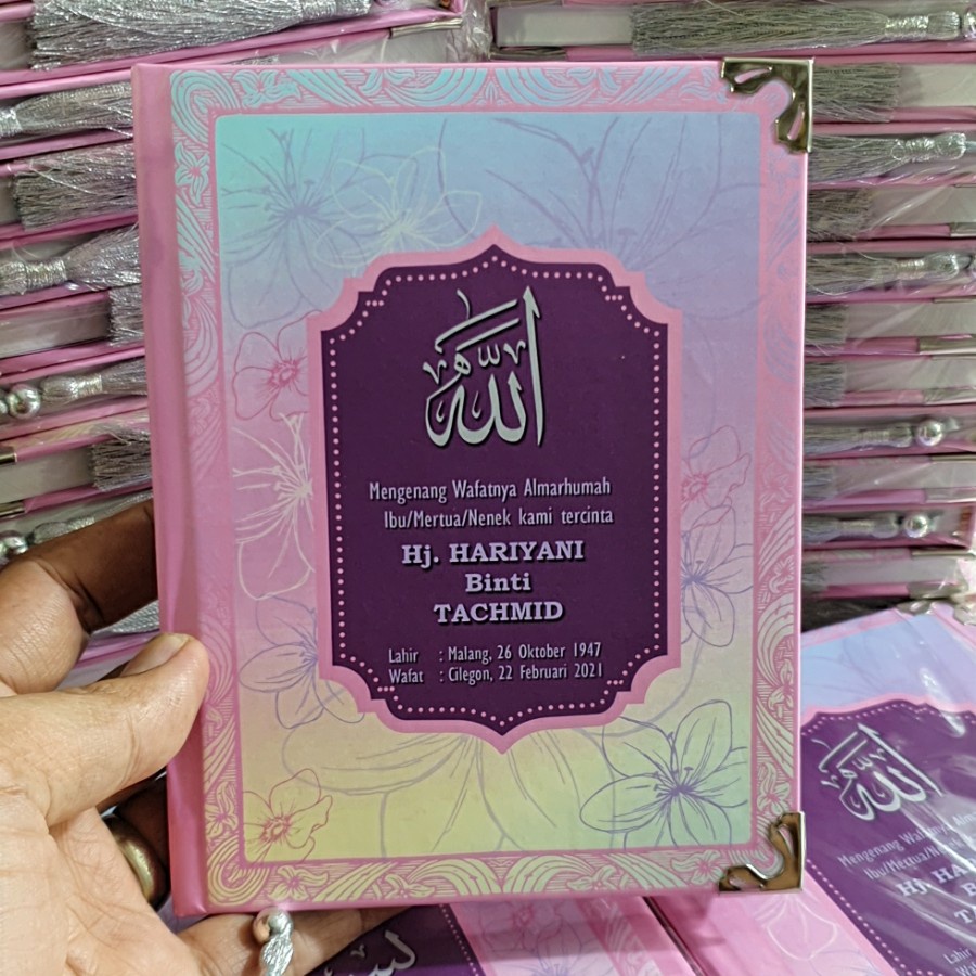 

Buku Yasin & Tahlil Hard cover costum 208 Hal + Almatsurat costum