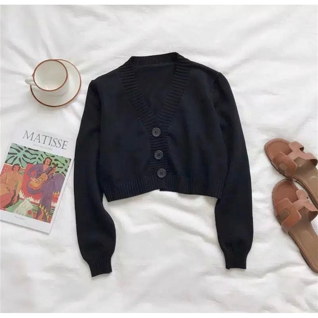 Bailey Cardi RIB / cardigan Wanita /crop milenia /bailey RIB-5