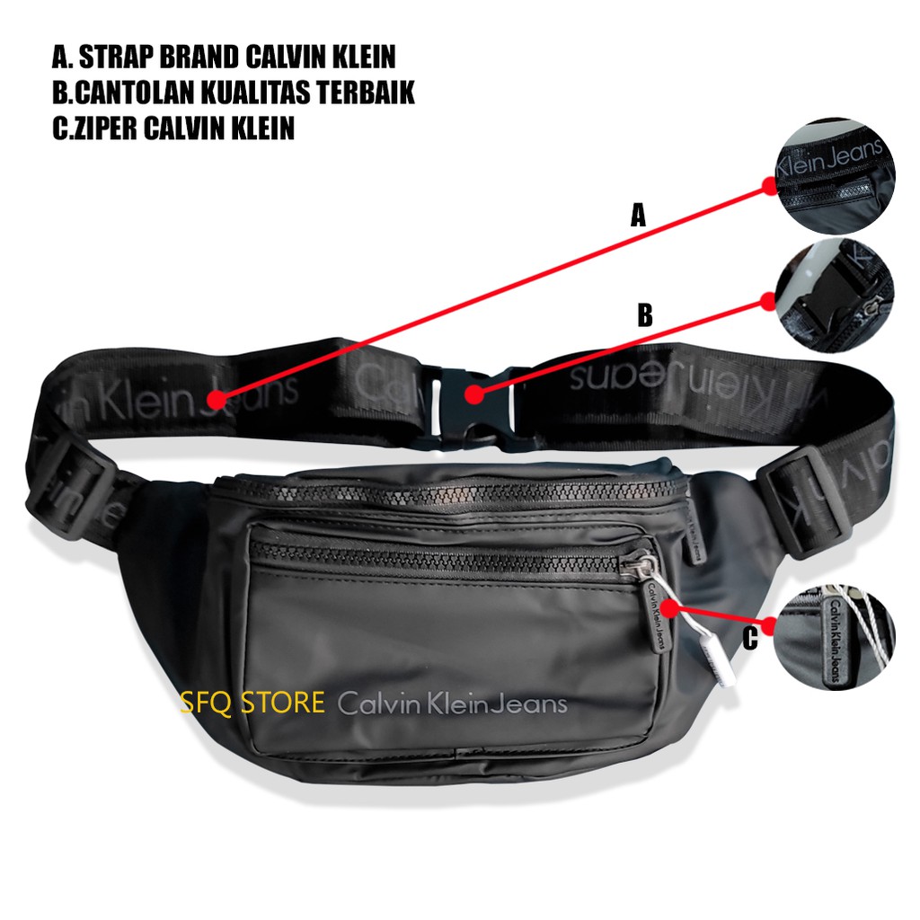 Tas Selempang Pria Kalvin Waist Bag Premium Impor