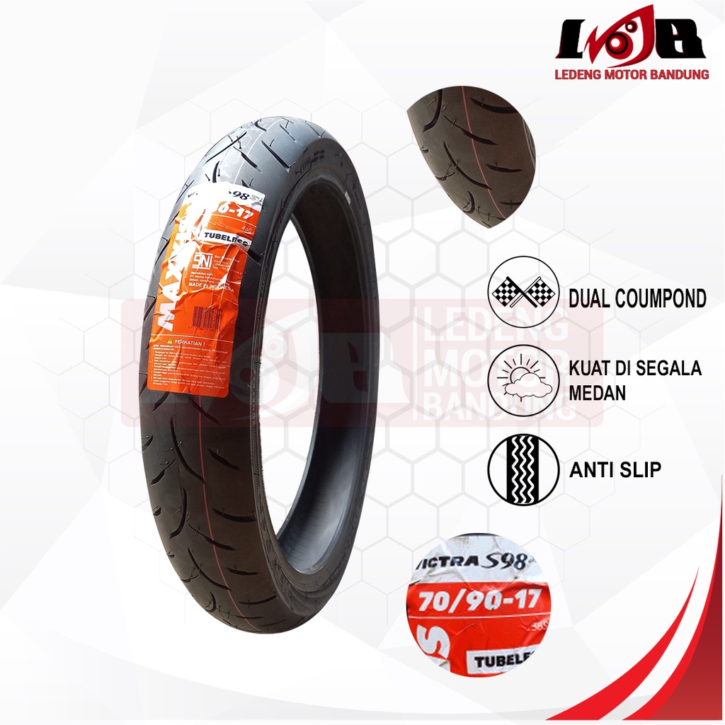 Maxxis Victra S98ST 70/90-17 Tubeless Ban Luar Motor Bebek Depan Belakang