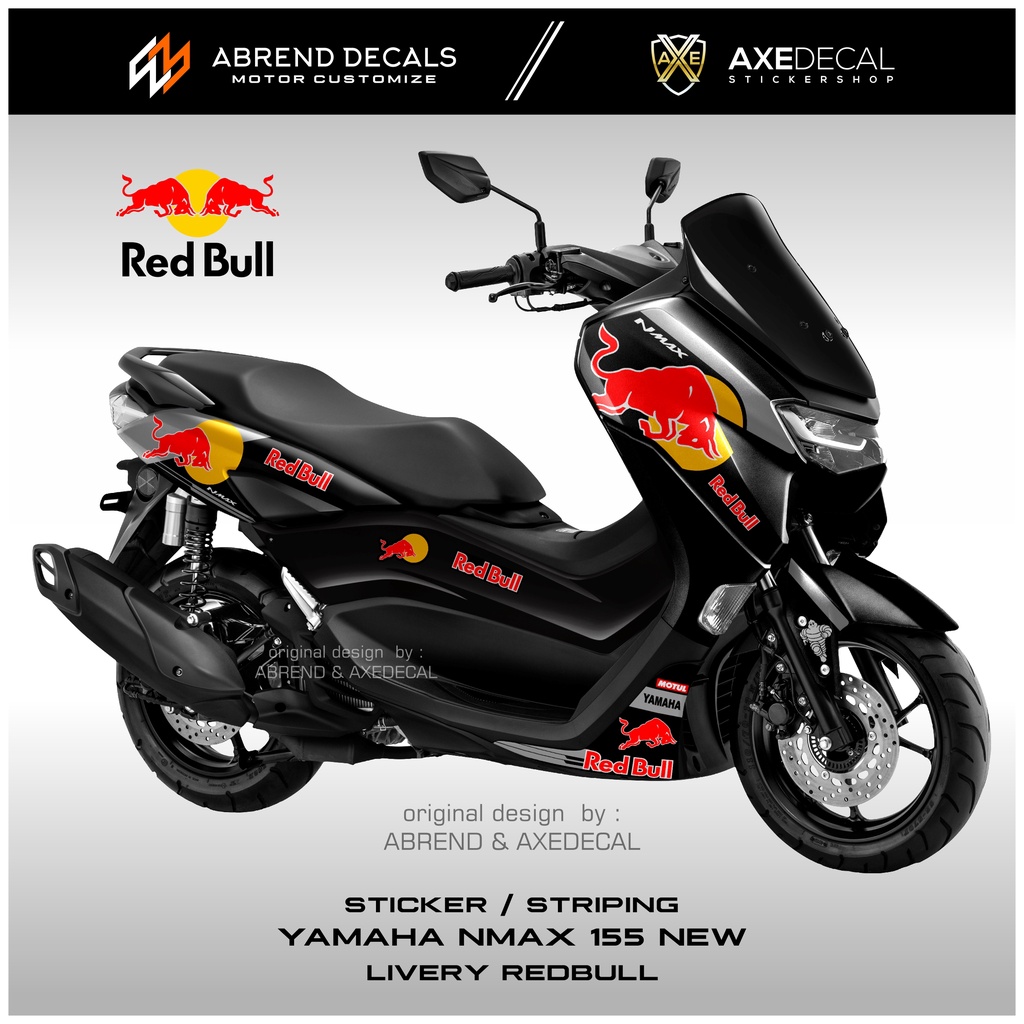 Stiker Striping Yamaha Nmax 155 New Livery Redbull / Sticker Motor Nmax Baru Desain Custom / Stock D