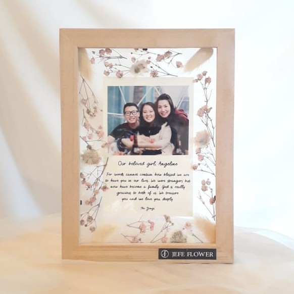 Bunga Dalam Floating Frame / Floating Frame 5R / Bingkai Foto / Flower Frame /  Rumah Dekorasi / Val