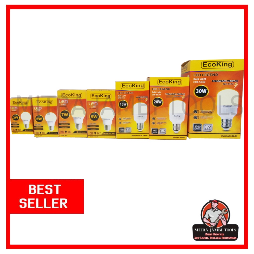 LAMPU ECOKING LED KUNING 30 WATT