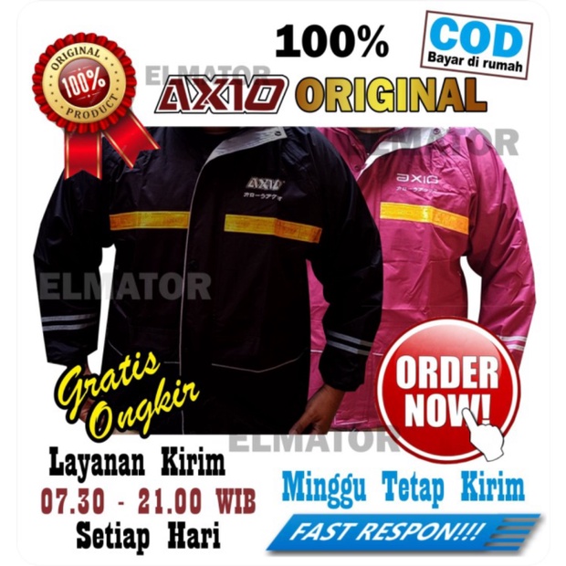 Dijual Promo Jas Hujan Axio 100 Original Setelan Atasan dan Celana Diskon