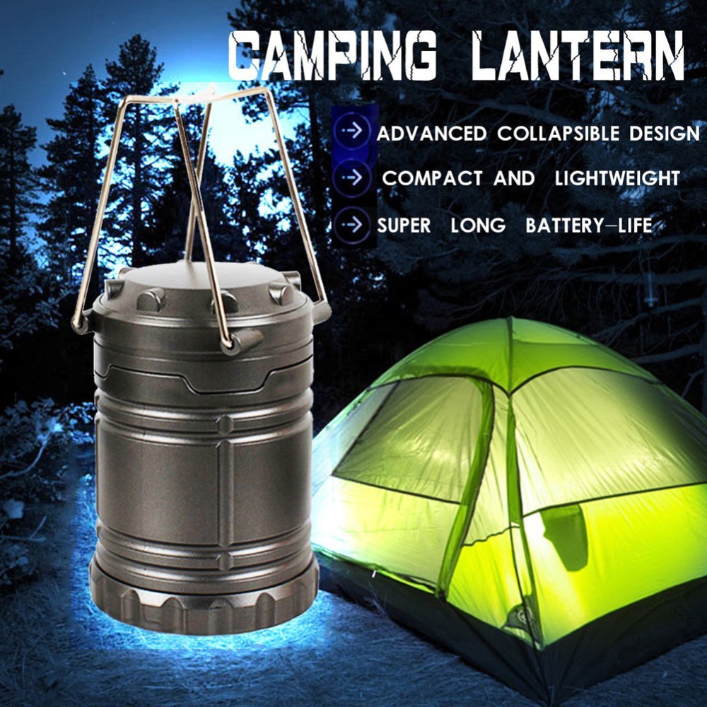 Mall [JANGAN TAKUT GELAP] - Lampu Lentera Camping Lantern 30 LED Water Resistant - GY18 - Black