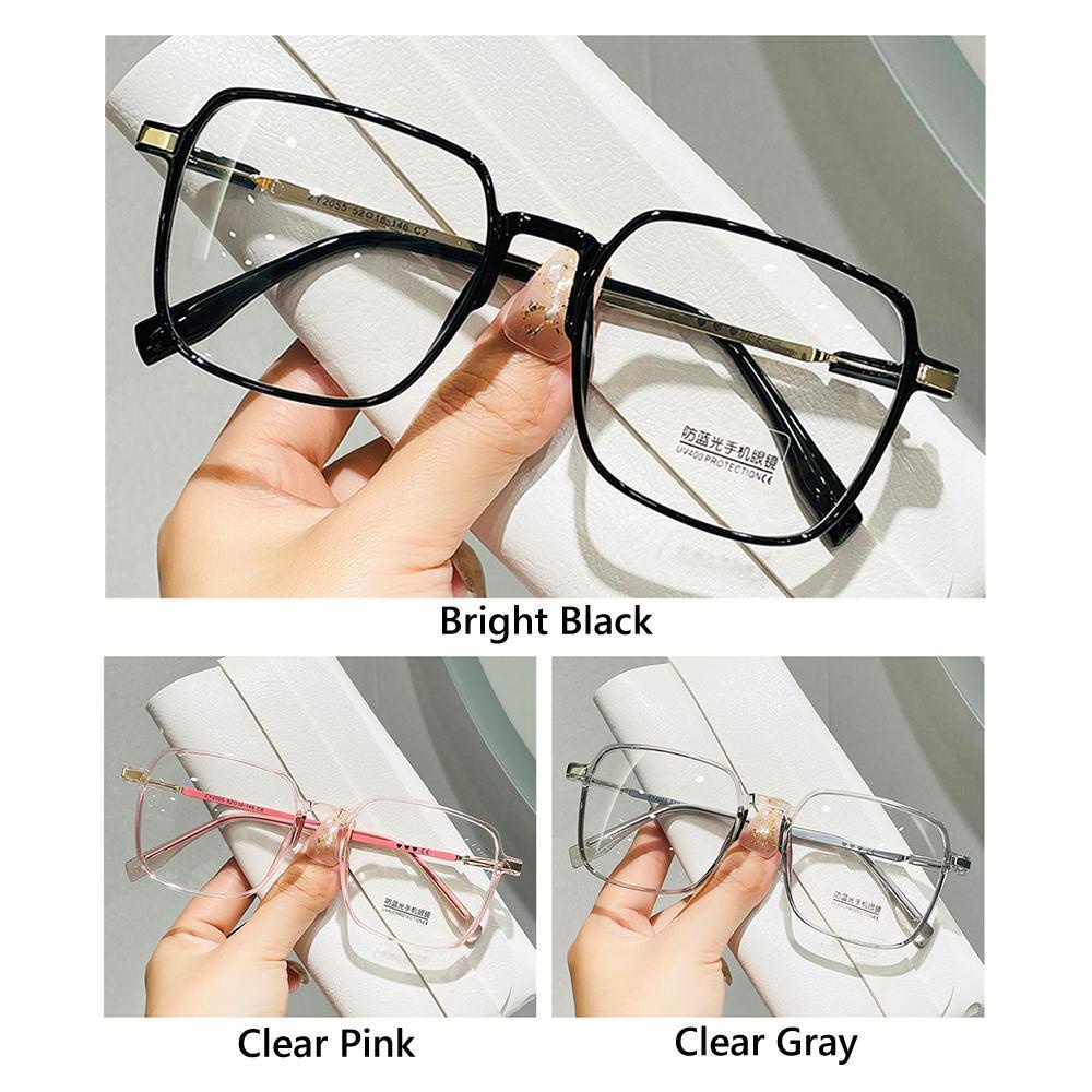 Kacamata Myopia Populer Untuk Wanita Ins Populer Oversized Clear Frame Transparent Glasses