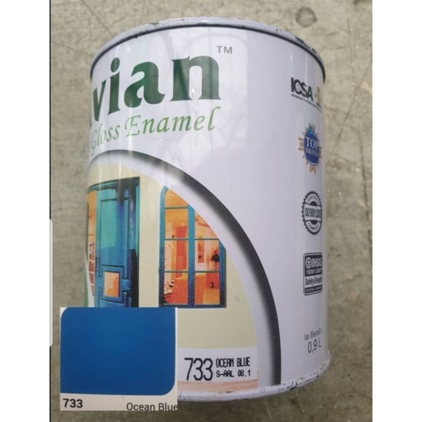 Cat kayu dan besi avian warna ocean blue/biru laut