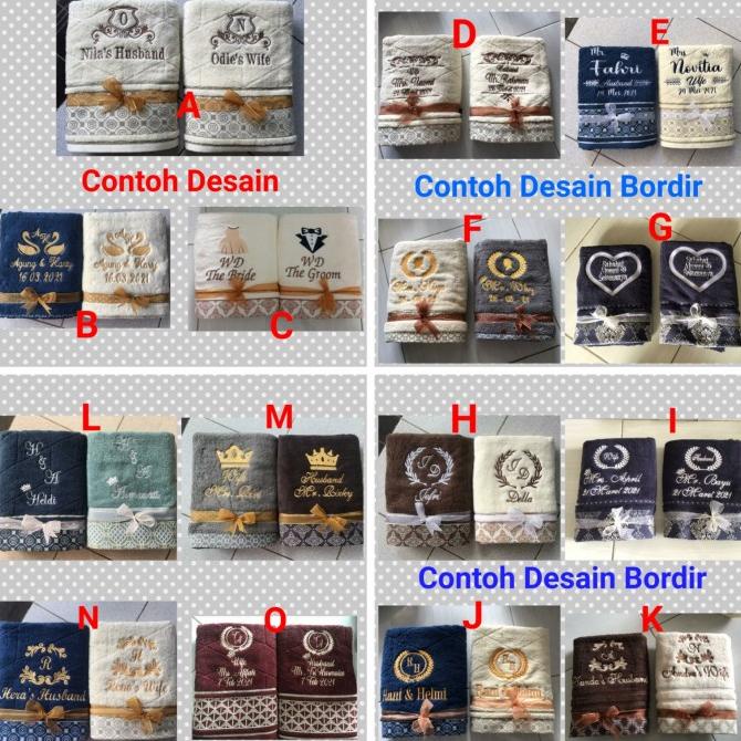 Handuk Couple (Dua) Dan Bordir Merk Terry Palmer