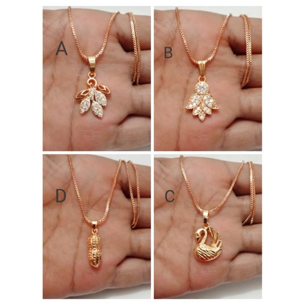 DAL01. Kalung xuping wanita lapis emas dgn mata zircon ukuran 45 cm itali