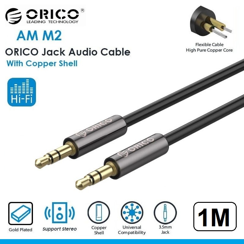 ORICO Kabel Audio Aux 3.5mm AM-M2 Male to Male 1M