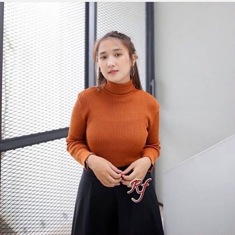 GS023 Turtleneck Tangan Panjang Rajut wanita Pretty//Inner Rajut Aisha Hijab Baju Dalaman Turtleneck Knit Manset DAISY SALUR TURTLENECK / DAISY SALUR SWEATER