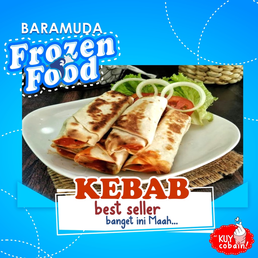 

Kebab Frozen Food Baramuda, praktis, full isi, enak, beku, halal 100%