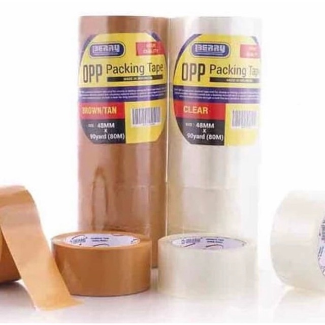 Lakban/Plakban Berry 48mm x 90yard 2 “ Clear Putih Bening 1 Slop isi 6 Roll