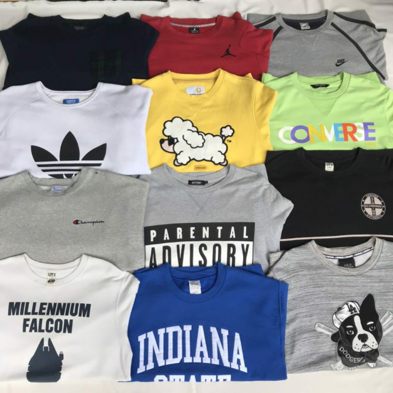 borongan crewneck kepala Branded