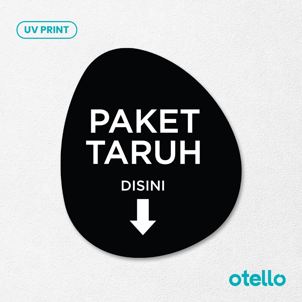 Paket Taruh Disini Huruf Cetak Signage Board Akrilik Tempel Dinding Papan Acrylic Restoran Dinding Petunjuk Toko Cafe