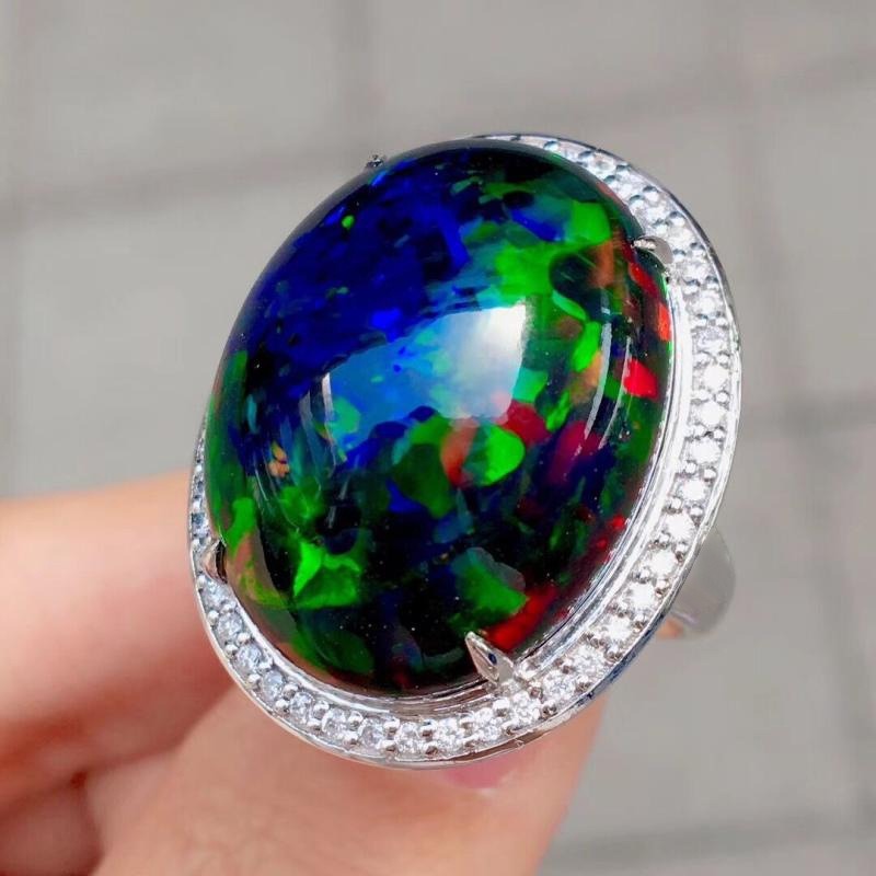 [Ready Stock]New Luxury Opal Ring Fashion Luxury