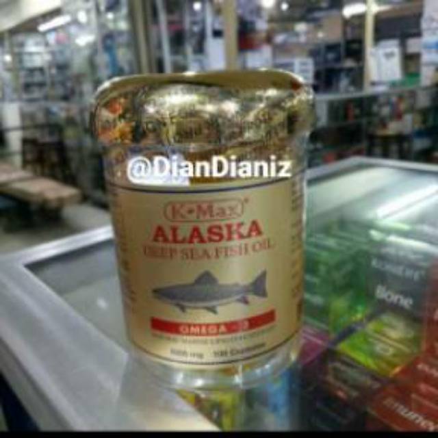 K-MAX OMEGA 3 ALASKA TUTUP  EMAS ISI 100 SOFGEL