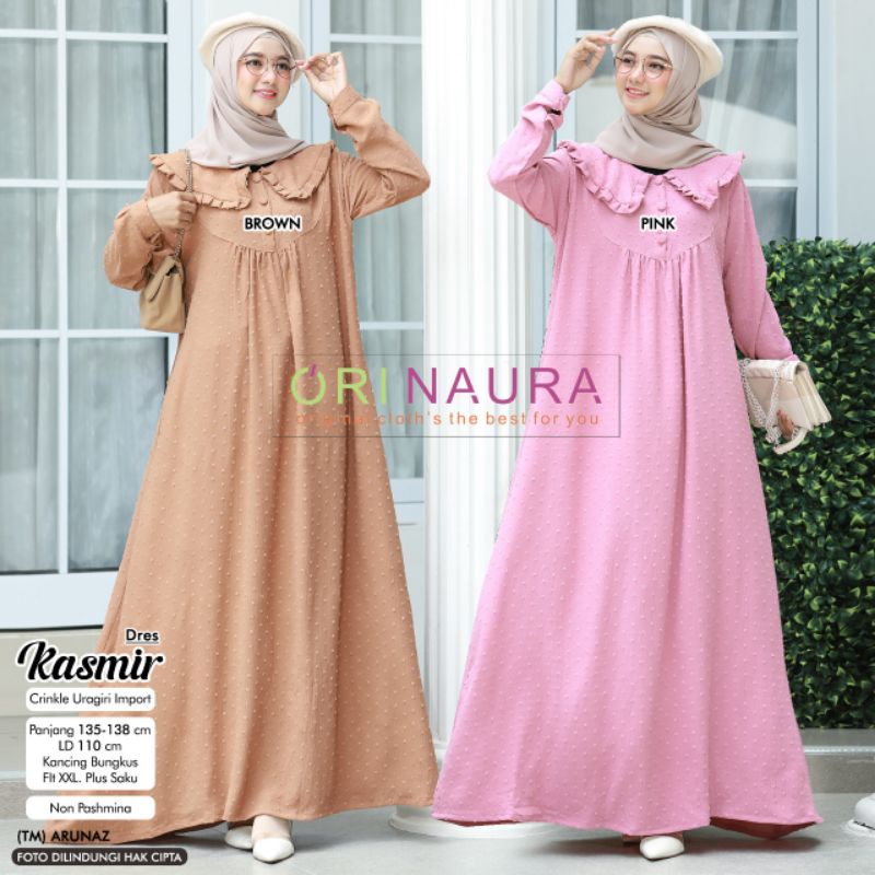 Gamis Dres Crinkle Uragiri Kasmir Ori Naura