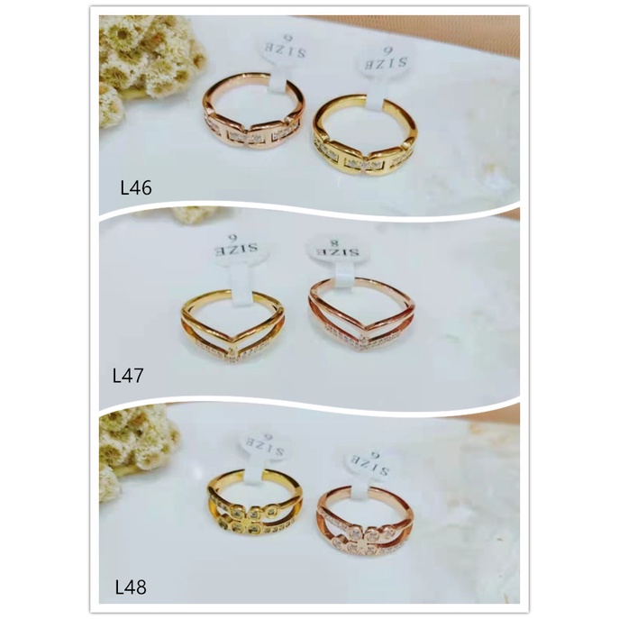 Cincin Titanium Permata Perhiasan Fashion L46-49