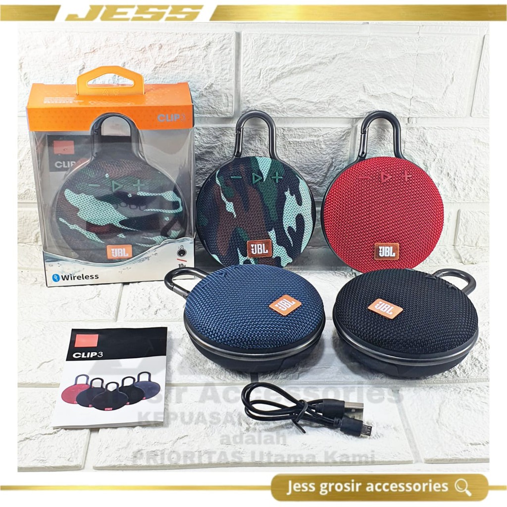 Speaker Bluetooth JBL CLIP 3 Ultra Wireless Portable JBL Clip3 IPX7-5