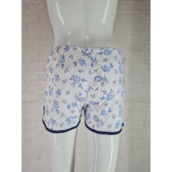 Summer Pants Celana Pendek Wanita - Blue Flower Fit to S