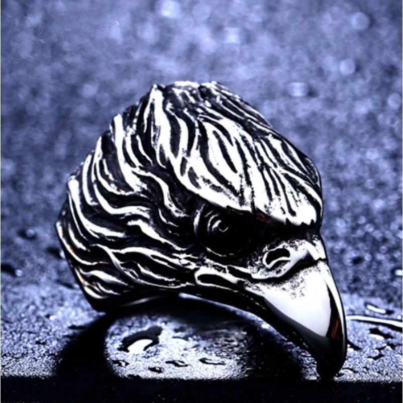 SEUSUK  Mens Fashion Temperament Punk Animal Motorcycle Fashion Ring Jewelry