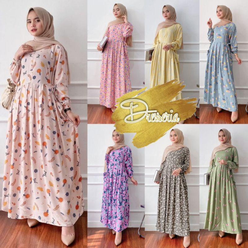 Gamis Milea / Dress Syari/ LD 120 cm / PB 130 cm / Gamis Rayon Premium / Dress Gamis Rayon Premium / Gamis Jumbo / Daster Gamis