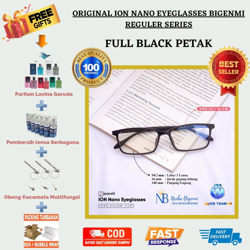 [TERLARIS] KACAMATA BIGENMI ION NANO PREMIUM 8 "FULL BLACK"