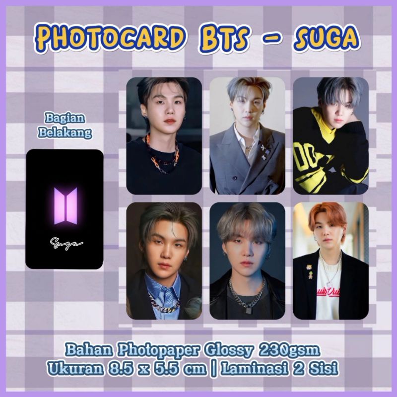 Photocard BTS - Suga / Photocard Unofficial / Photocard SUGA BTS / Min Yoongi