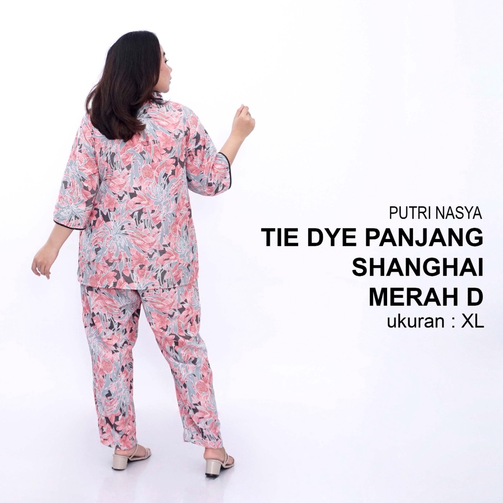 Putri Nasya - Tie Dye One Set Setelan Wanita Celana Panjang Big Size Bahan Rayon