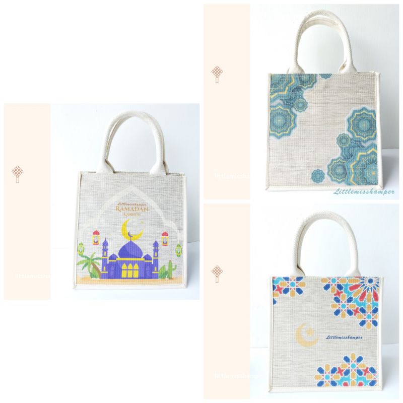 

Custom tenteng print canvas kanvas souvenir goodie bag souvenir ultah idul fitri