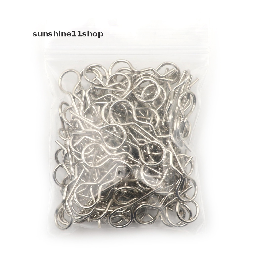 Sho 100pcs Klip Pin Body Bahan Stainless Steel Untuk 1 / 10 1 / 16 RC HSP