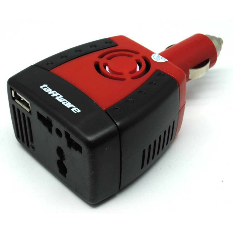 Taffware Power Car Inverter 150W 220V AC EU Plug 5V USB Charger T150w