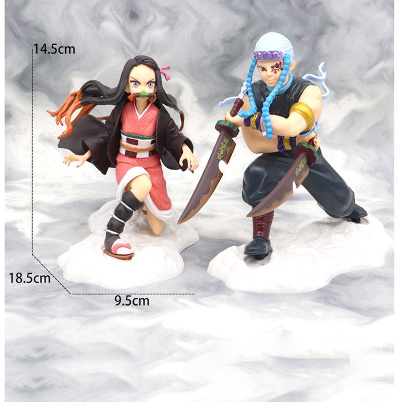 2022 Action Figure Anime Demon Slayer Kamado Nezuko Warrior Stance Bahan PVC Ukuran 15cm